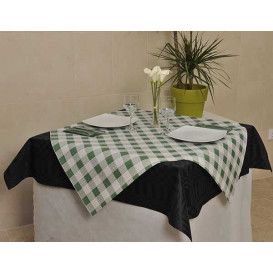 Pre-Cut Paper Tablecloth Green Checkers 40g 1x1m (400 Units)  