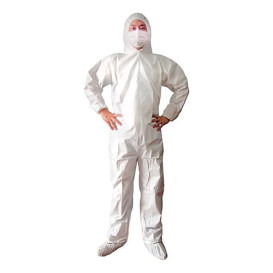 Disposable Plastic Coverall "TST" PP Hood Zipper Size XXL (50 Units)