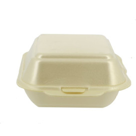 Foam Burger Boxes Take-Out Large size Champagne (125 Units)