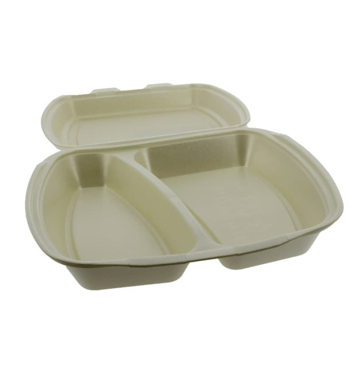 Foam Lunch Box 2 Compartments Champagne 2,40x2,10x0,70cm (125 Units) Foam Lunch Box 2 Compartments Champagne 2,40x2,10x0,70cm (125 Units)