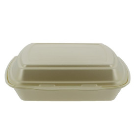 Foam Lunch Box 3 Compartments Champagne 2,40x2,10x0,70cm (250 Units)