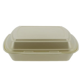 Foam Lunch Box 3 Compartments Champagne 2,40x2,10x0,70cm (125 Units) 