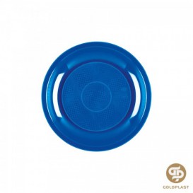 Plastic Plate Flat Mediterranean Blue "Round" PP Ø22 cm (600 Units)