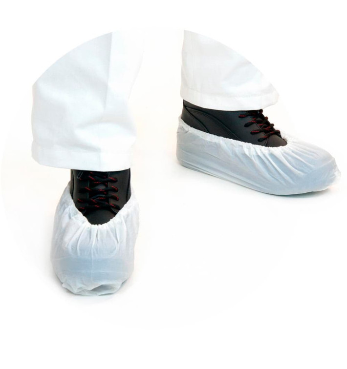Disposable Plastic Shoe Covers PE CPE G160 White (1000 Units)