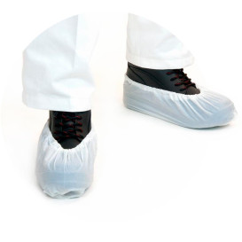 Disposable Plastic Shoe Covers PE CPE G160 White (100 Units)