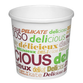 Paper Soup Bowl "Delicius" 12Oz/355ml Ø9,1cm (25 Units) 