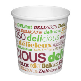 Paper Soup Bowl "Delicius" 16Oz/473ml Ø9,8cm (25 Units) 