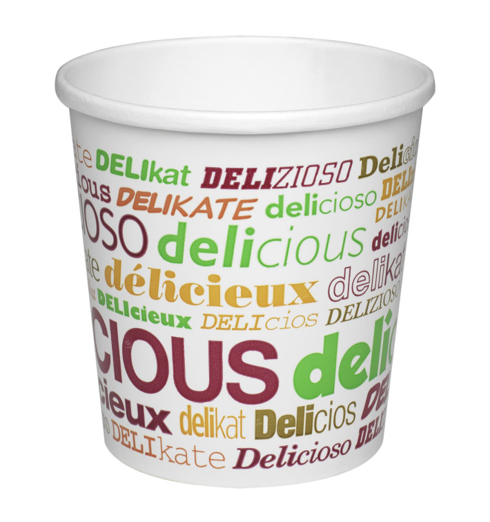 Paper Soup Bowl "Delicius" 16Oz/473ml Ø9,8cm (25 Units) Paper Soup Bowl "Delicius" 16Oz/473ml Ø9,8cm (25 Units)