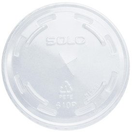 Plastic Lid with Straw Slot PET Crystal Flat Ø7,8cm (1000 Units)