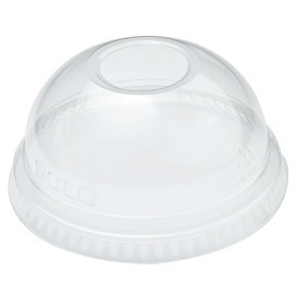 Plastic Dome Lid with Hole PET Crystal Ø7,8cm (1000 Units)