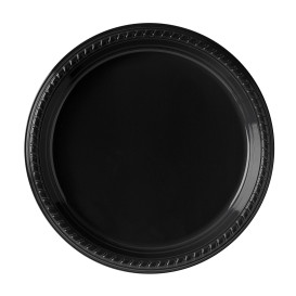 Plastic Plate Party PS Flat Black 26 cm (500 Units)