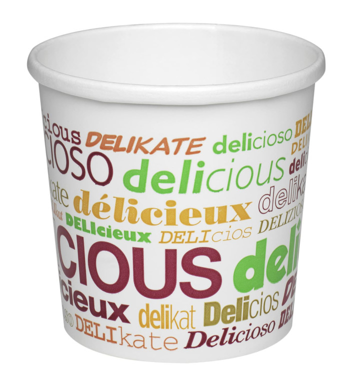 Paper Soup Bowl "Delicius" 26Oz/770ml Ø11,7cm (500 Units) Paper Soup Bowl "Delicius" 26Oz/770ml Ø11,7cm (500 Units)