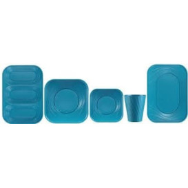 Plastic Tray Microwavable "X-Table" Turquoise 33x23cm (2 Units) 