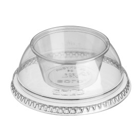 Plastic Lid with Portion Cup PET Crystal "Dress" Ø9,2cm (500 Units)