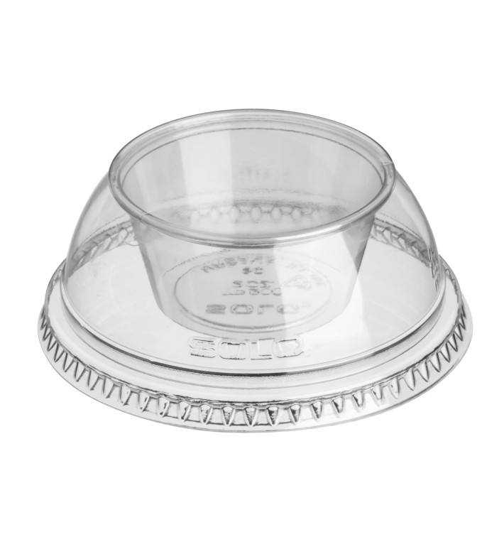 Plastic Lid with Portion Cup PET Crystal "Dress" Ø9,2cm (500 Units) Plastic Lid with Portion Cup PET Crystal "Dress" Ø9,2cm (500 Units)