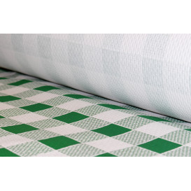 Paper Tablecloth Roll Green Checkers 1x100m. 40g (6 Units)