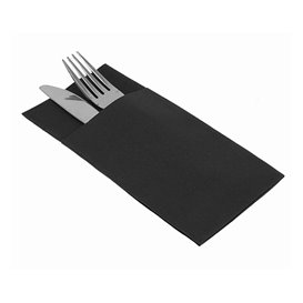 Pocket Fold Paper Airlaid Napkins Kanguro Black 33x40cm (30 Units) 