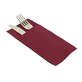 Pocket Fold Paper Airlaid Napkins Kanguro Burgundy 33x40cm (30 Units) 