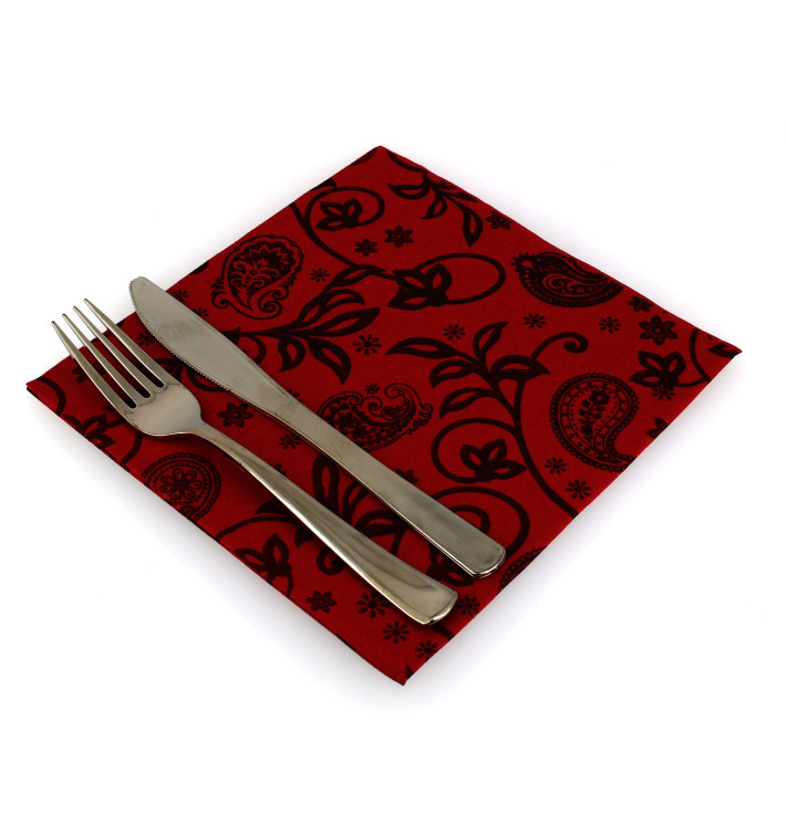 Airlaid Napkins "Cachemir" Burgundy 40x40cm (600 Units) Airlaid Napkins "Cachemir" Burgundy 40x40cm (600 Units)