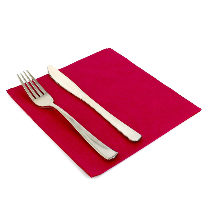 Paper Napkin Double Point Burgundy 2C 33x33cm (50 Units) Paper Napkin Double Point Burgundy 2C 33x33cm (50 Units)