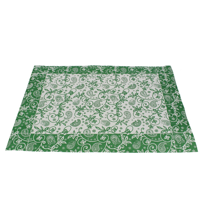 Paper Placemats 30x40cm "Cachemir" Green 50g (500 Units) Paper Placemats 30x40cm "Cachemir" Green 50g (500 Units)