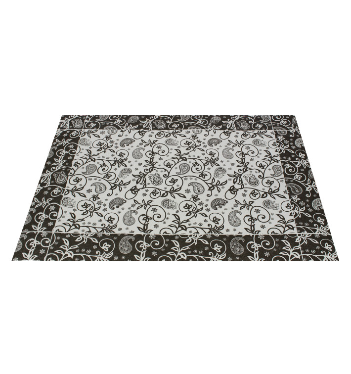 Paper Placemats 30x40cm "Cachemir" Black 50g (2500 Units) Paper Placemats 30x40cm "Cachemir" Black 50g (2500 Units)