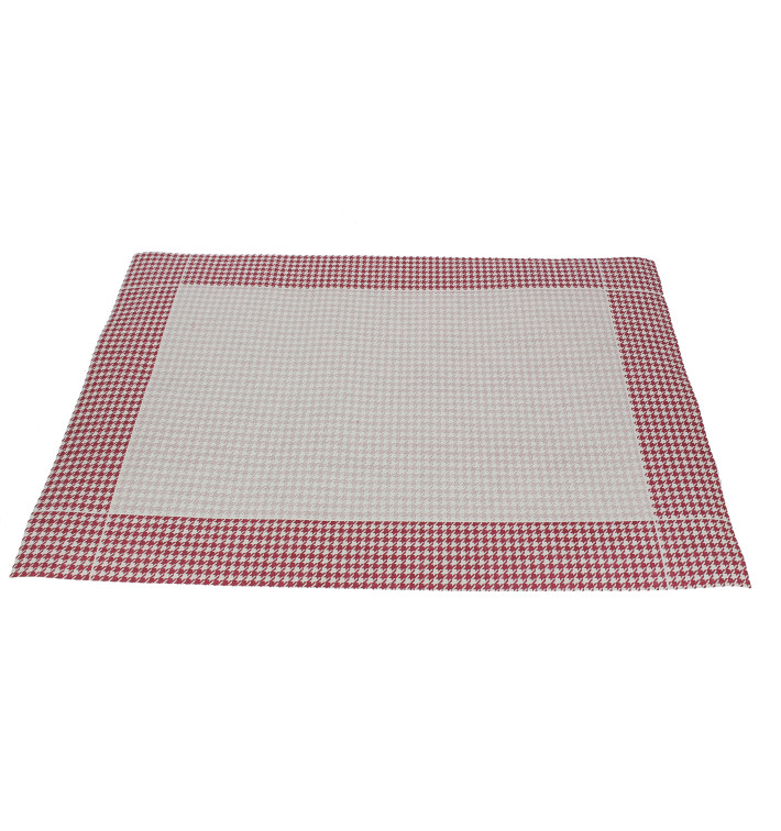 Paper Placemats 30x40cm "Pata Gallo" Burgundy 50g (500 Units) Paper Placemats 30x40cm "Pata Gallo" Burgundy 50g (500 Units)