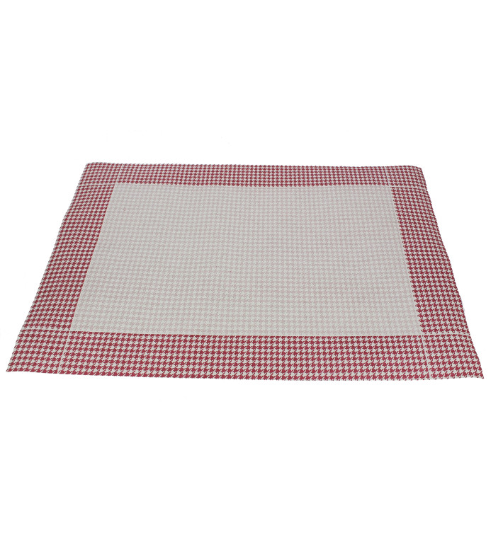 Paper Placemats 30x40cm "Pata Gallo" Burgundy 50g (500 Units) 