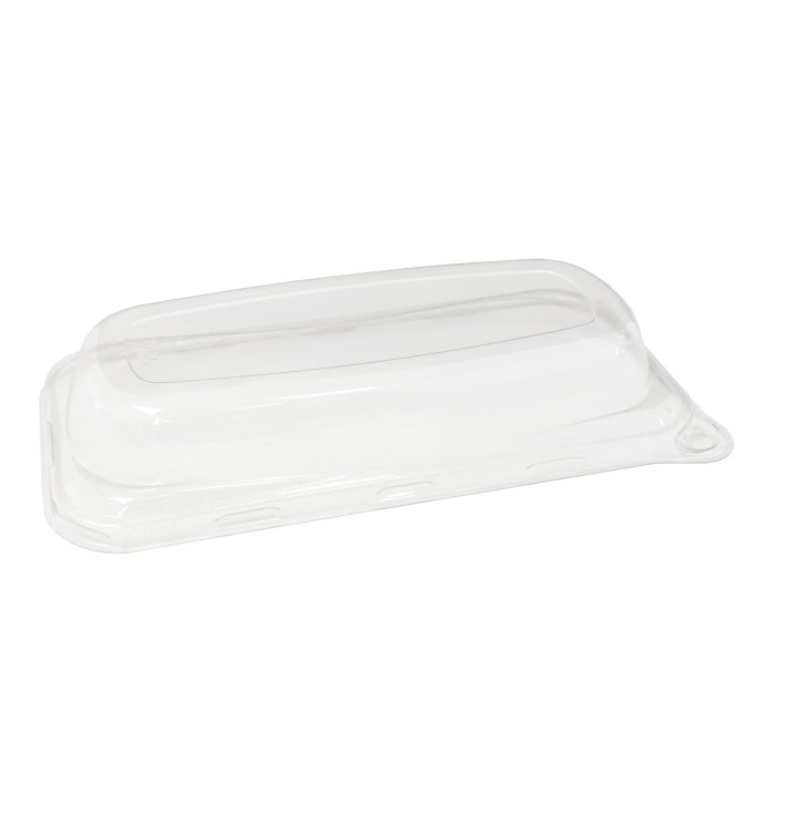 Plastic Lid for Sugarcane Baguette Container 20x10x3cm (300 Units) Plastic Lid for Sugarcane Baguette Container 20x10x3cm (300 Units)