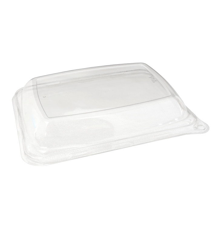 Plastic Dome Lid PET for Sugarcane Baguette Container 20x14x3cm (300 Units) Plastic Dome Lid PET for Sugarcane Baguette Container 20x14x3cm (300 Units)