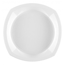 Plastic Plate PS PS Square shape White 23x23 cm 1C (100 Units) 