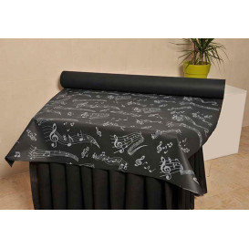 Novotex Tablecloth Roll Black "Música" P40cm 1,2x50m  (1 Unit)