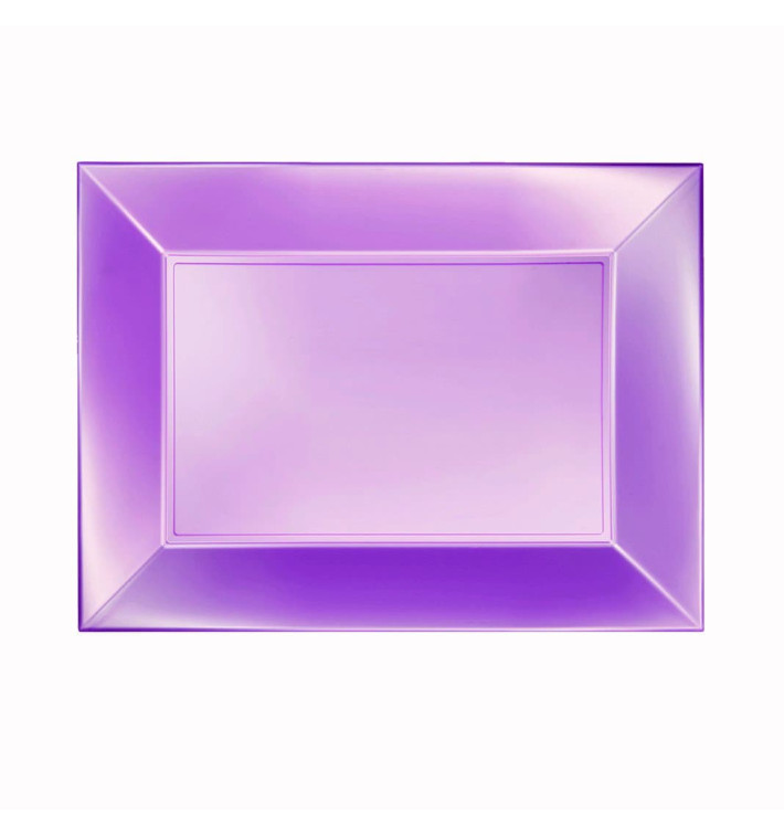 Plastic Tray Microwavable Violet "Nice" 28x19cm (12 Units) Plastic Tray Microwavable Violet "Nice" 28x19cm (12 Units)