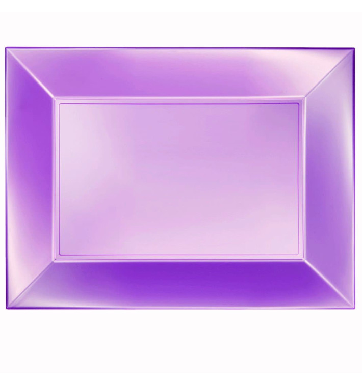Plastic Tray Microwavable Violet "Nice" 34,5x23cm (60 Units) Plastic Tray Microwavable Violet "Nice" 34,5x23cm (60 Units)