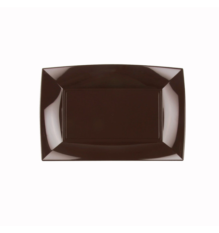 Plastic Tray Microwavable Brown "Nice" 28x19cm (12 Units) Plastic Tray Microwavable Brown "Nice" 28x19cm (12 Units)