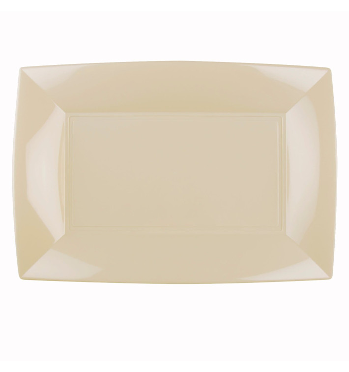 Plastic Tray Microwavable Cream "Nice" 34,5x23cm (6 Units) Plastic Tray Microwavable Cream "Nice" 34,5x23cm (6 Units)