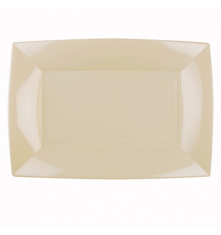 Plastic Tray Microwavable Cream "Nice" 34,5x23cm (60 Units)