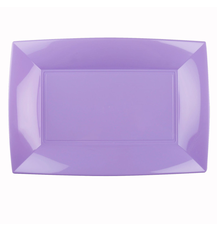 Plastic Tray Microwavable Lilac "Nice" 34,5x23cm (6 Units) Plastic Tray Microwavable Lilac "Nice" 34,5x23cm (6 Units)