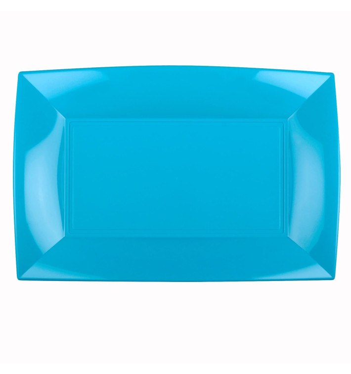Plastic Tray Microwavable Turquoise "Nice" 34,5x23cm (60 Units) Plastic Tray Microwavable Turquoise "Nice" 34,5x23cm (60 Units)