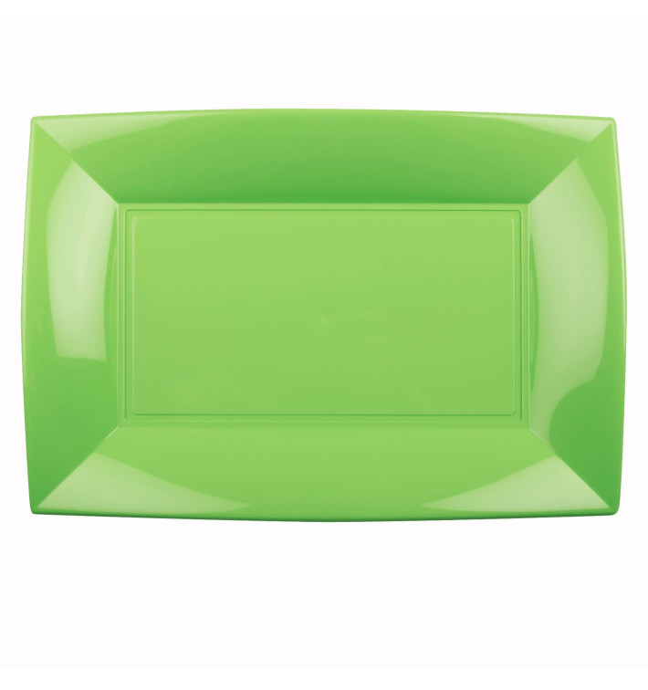 Plastic Tray Microwavable Lime Green "Nice" 34,5x23cm (6 Units) Plastic Tray Microwavable Lime Green "Nice" 34,5x23cm (6 Units)
