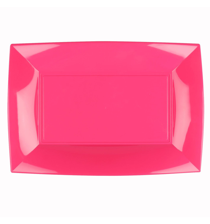 Plastic Tray Microwavable Fuchsia "Nice" 34,5x23cm (6 Units) Plastic Tray Microwavable Fuchsia "Nice" 34,5x23cm (6 Units)
