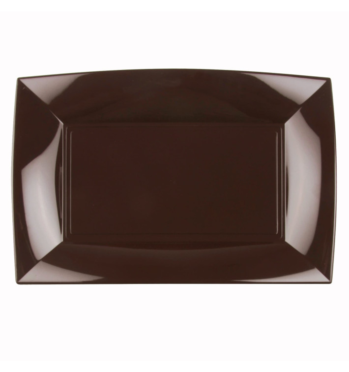 Plastic Tray Microwavable Brown "Nice" 34,5x23cm (6 Units) Plastic Tray Microwavable Brown "Nice" 34,5x23cm (6 Units)