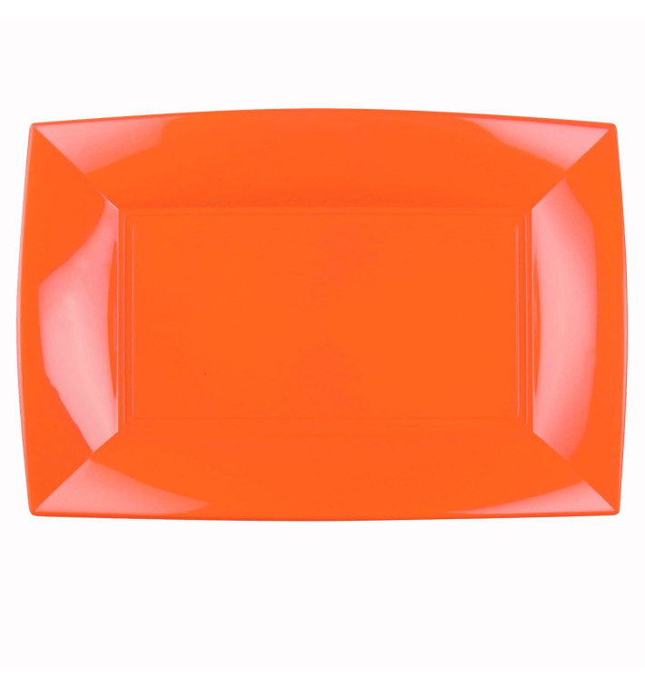 Plastic Tray Microwavable Orange "Nice" 34,5x23cm (6 Units) Plastic Tray Microwavable Orange "Nice" 34,5x23cm (6 Units)