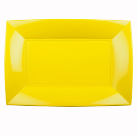 Plastic Tray Microwavable Yelow "Nice" 34,5x23cm (6 Units) 