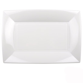 Plastic Tray Microwavable White "Nice" 34,5x23cm (6 Units) 