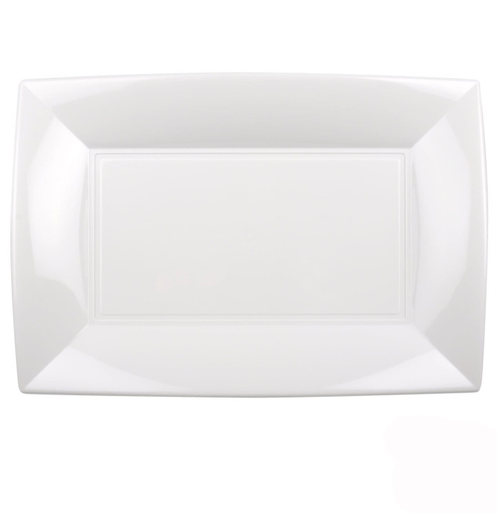 Plastic Tray Microwavable White "Nice" 34,5x23cm (6 Units) Plastic Tray Microwavable White "Nice" 34,5x23cm (6 Units)