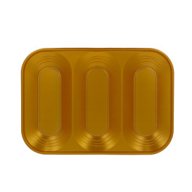 Plastic Tray Microwavable "X-Table" 3C Gold 33x23cm (2 Units) 