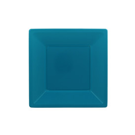 Plastic Plate Square shape Flat Turquoise 23 cm (750 Units)