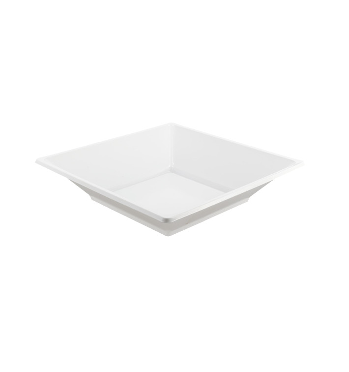 Plastic Plate PS Deep Square shape White 17 cm (360 Units) Plastic Plate PS Deep Square shape White 17 cm (360 Units)