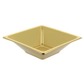 Plastic Bowl PS Square shape Gold 12x12cm (750 Units)